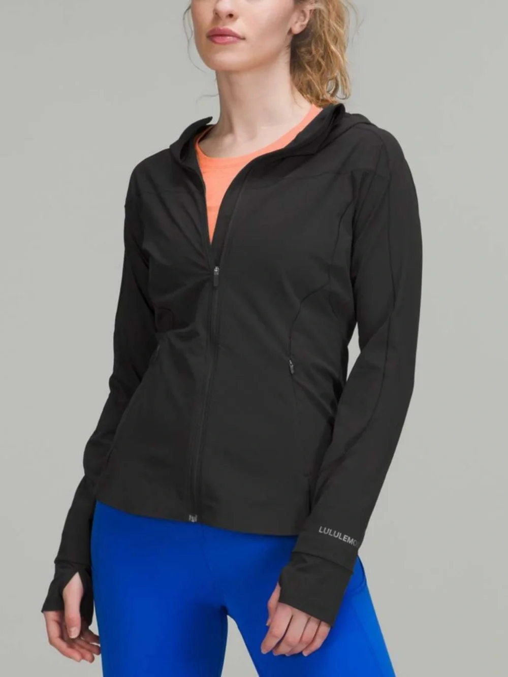 Lululemon stretchy Mist hooded Windbreaker Black water repellent size 6 women's - Picture 1 of 15